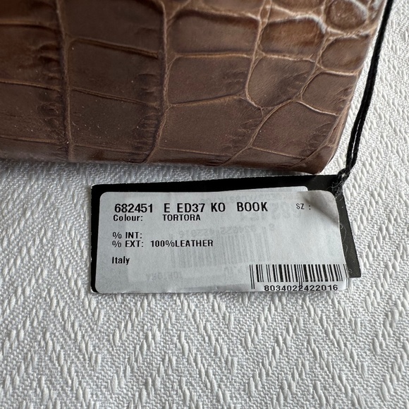 Furla Cross Embossed Makeup Bag/Case, Dark Camel/Taupe - Picture 3 of 7